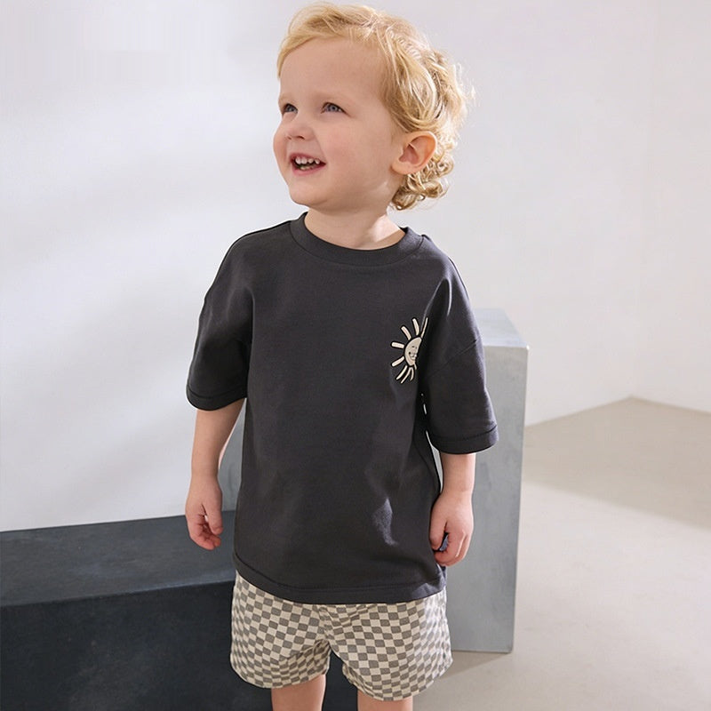 Summer New Arrival Round-Neck Short-Sleeve Boys Set
