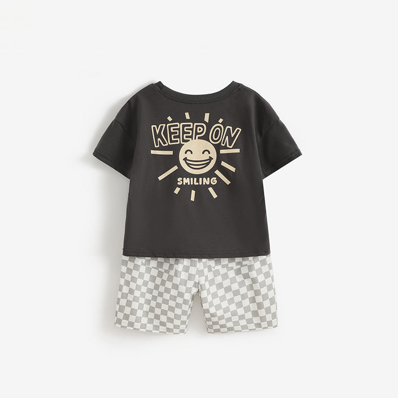 Summer New Arrival Round-Neck Short-Sleeve Boys Set
