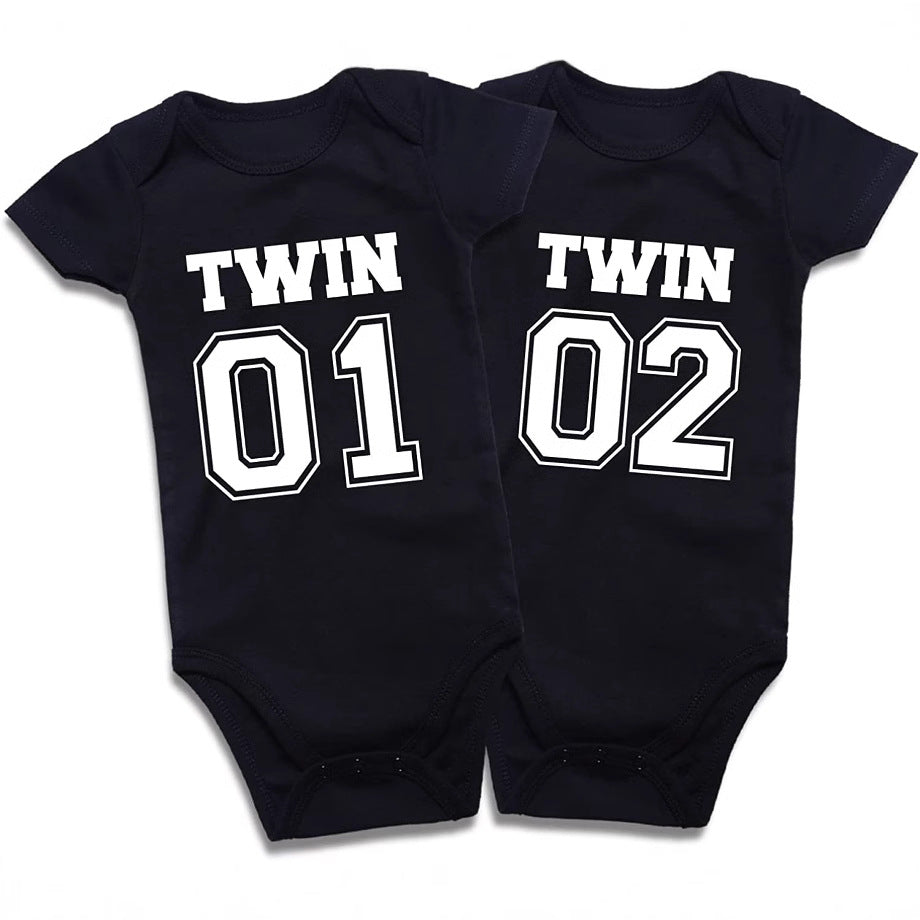 Cotton Baby Onesies 2-Pack - Short Sleeve Bodysuit for Newborn Twins