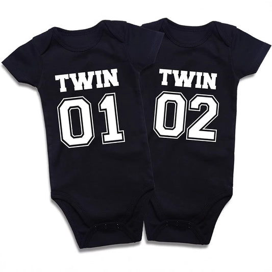 Cotton Baby Onesies 2-Pack - Short Sleeve Bodysuit for Newborn Twins