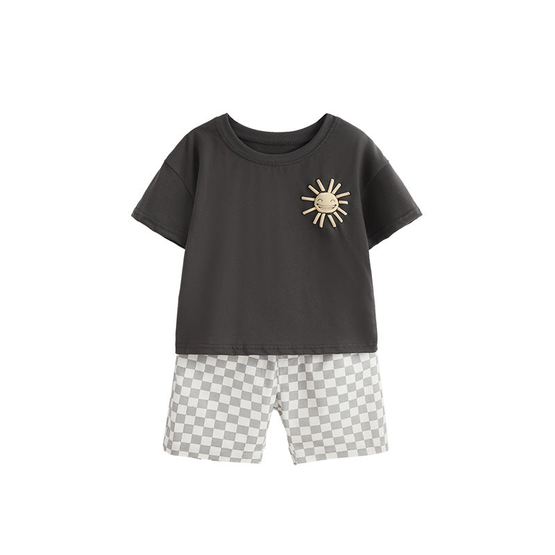 Summer New Arrival Round-Neck Short-Sleeve Boys Set