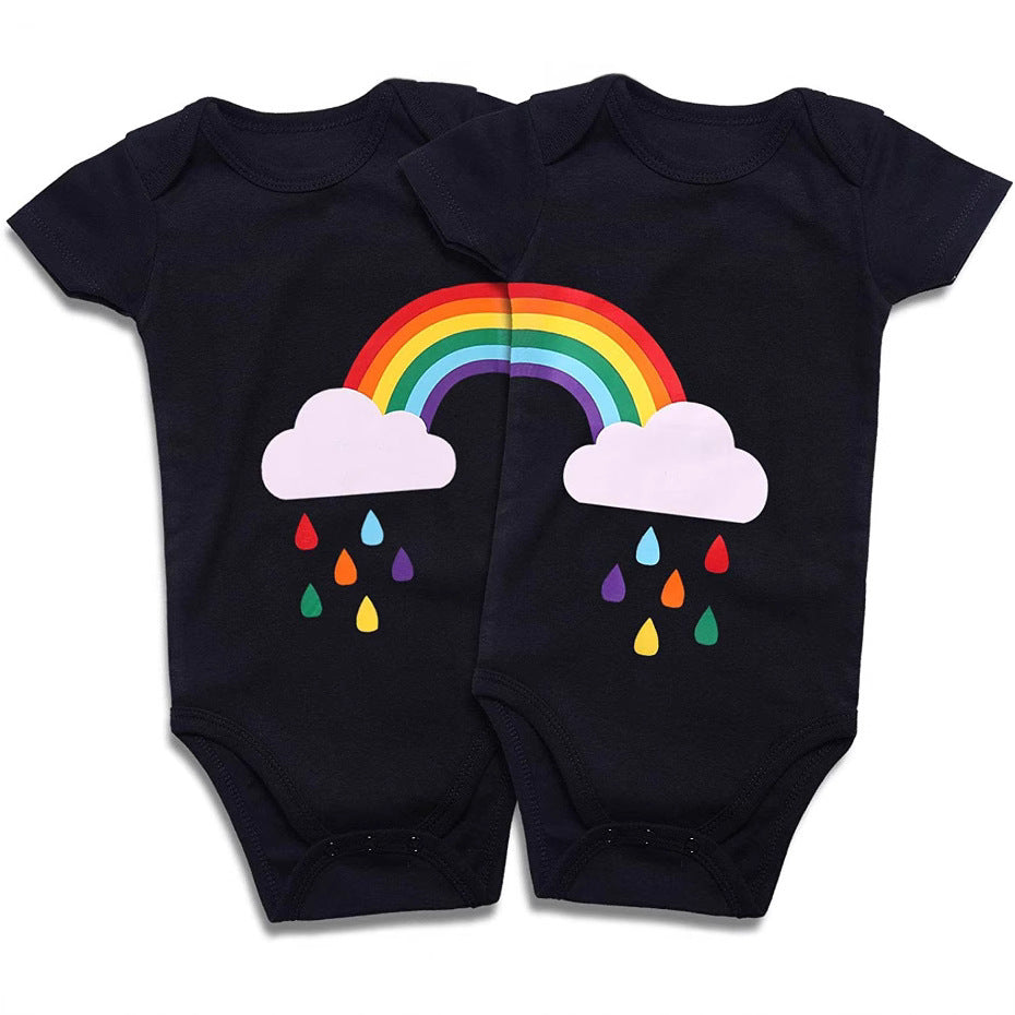 Cotton Baby Onesies 2-Pack - Short Sleeve Bodysuit for Newborn Twins