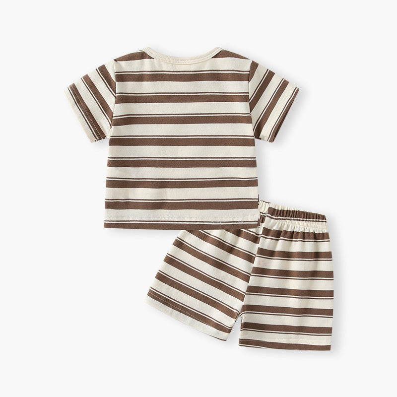 Boys Striped Two-piece Baby Outfit Set