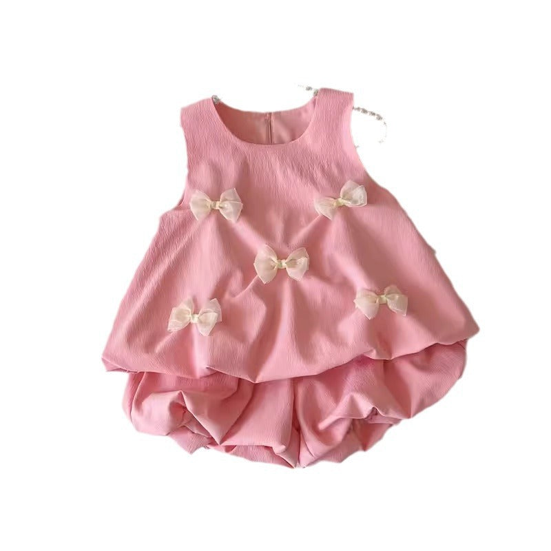 Girls' Sleeveless Vest & Shorts Set