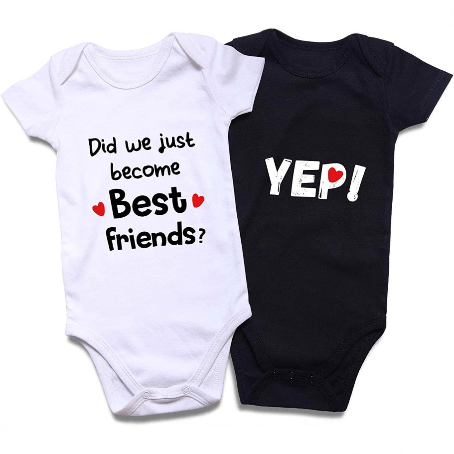 Cotton Baby Onesies 2-Pack - Short Sleeve Bodysuit for Newborn Twins